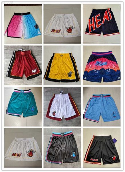 

miami''heat''shorts mens throwback basketball shorts pocket basketball jersey jimmy 22 butler 13 bam adebayo dwyane 3 wa, Black