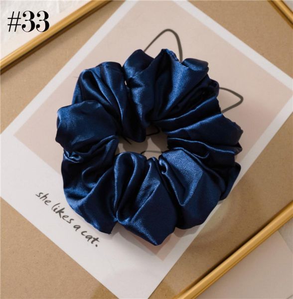 

8pcs 665039039 large satin women hair scrunchies french grace smooth silk big size bobble hair scrunch silk 5023215, Slivery;white