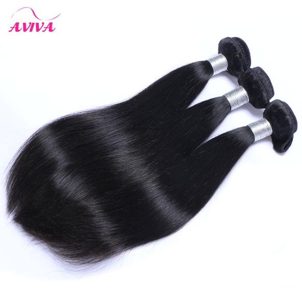 

brazilian peruvian malaysian indian straight virgin hair weaves bundles unprocessed remy human hair extensions 34 pcs natural bla1531530, Black
