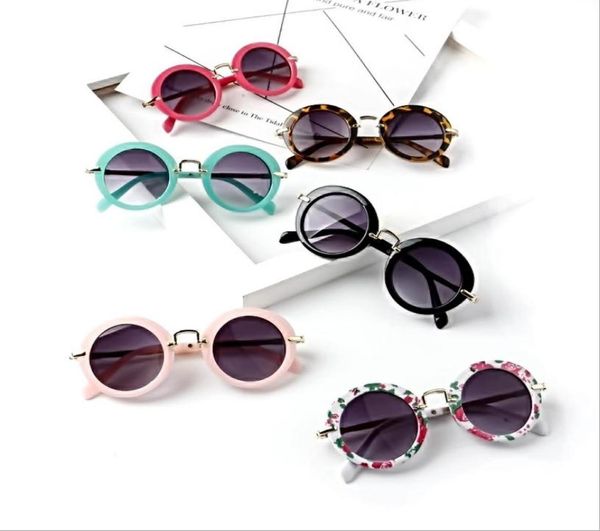

kids retro sun shades infant goggles eyeglasses sunglass boys girls children round sunglasses eyewear 6 color7666972, Blue