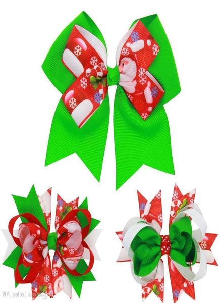 

baby bow hair clip christmas grosgrain ribbon bows with clip snow baby girl hairpins xmas layered hair pin accessories kfj1626819105, Slivery;white