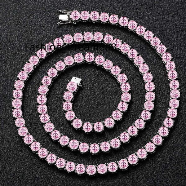 

luxury 925 sterling silver 3mm colorful iced out vvs moissanite tennis chain