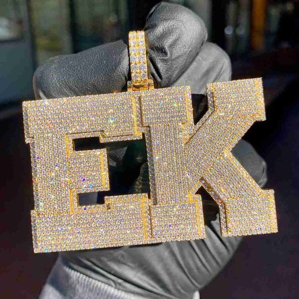 

hip hop custom jewelry engraved name ice iced out chain with man 925 silver mens moissanite pendant