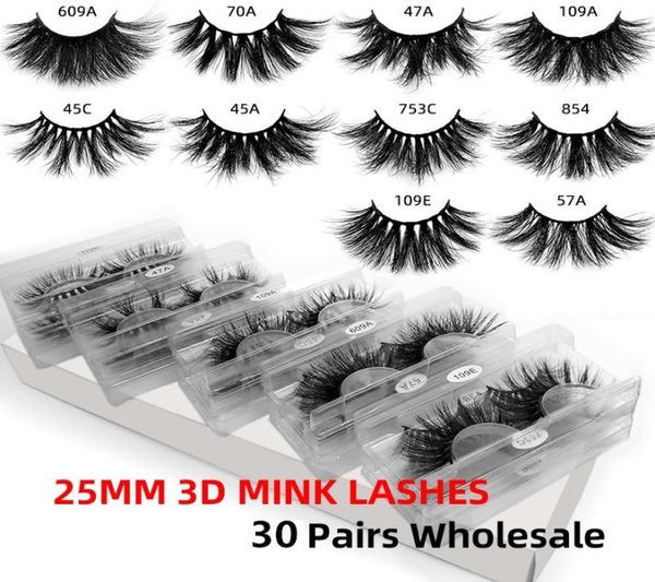 

new arrive 10 styles 25mm eyelash 3d mink eyelash in bulk natural long mink lashes false eyelash dhl 3835679