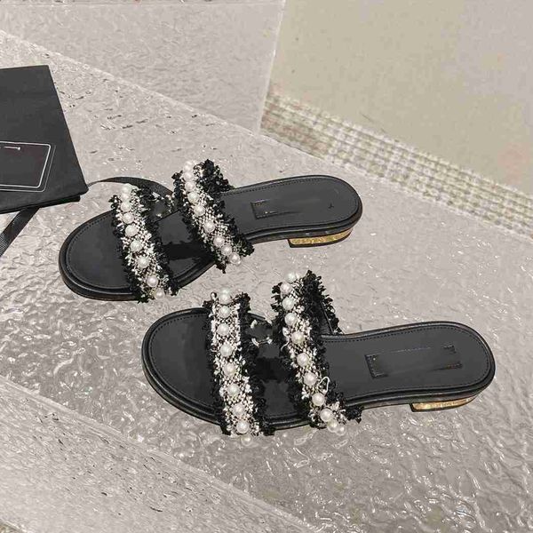 

designer channel sandals leather platform slippers women ccity slide classic flip-flops summer fashion ygjgj, Black