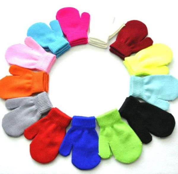 

cute baby kids gloves knitting warm glove children boys girls mittens finger gloves knit warm soft glove xmas gift8574425, White