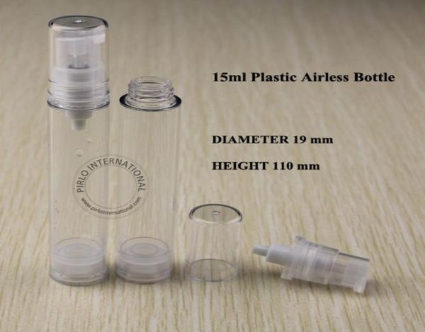 

15ml transparent airless lotion pump bottle containers split charging bottles cosmtic packaging skin milk jars 20pcslot6640650