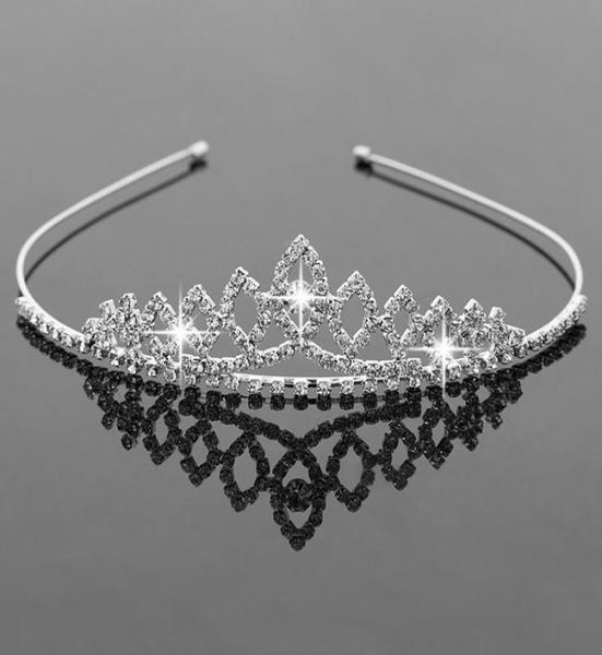 

girls crowns with rhinestones wedding jewelry bridal headpieces birthday party performance pageant crystal tiaras wedding accessor2835256, Silver