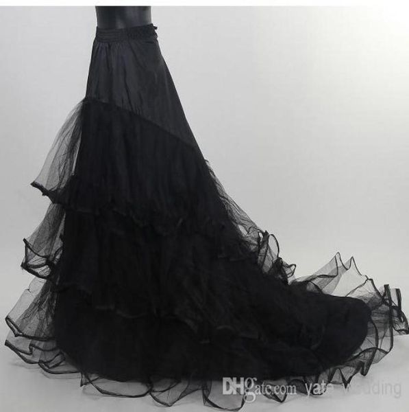 

in stock black skirt wedding petticoat long tulle bridal crinoline for dress with chapel train charming slip bridal skirts5057385, White