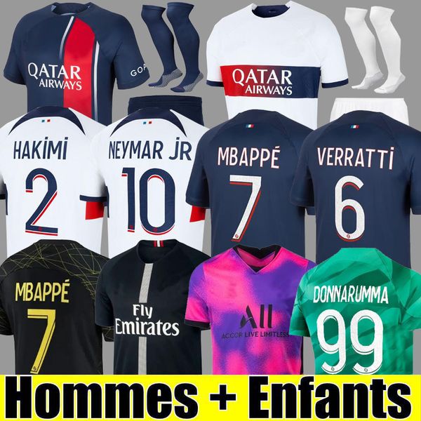 

maillot de foot soccer jerseys 18 19 20 21 22 23 24 2023 2024 mbappe hakimi shirt men kids hommes enfants verratti marquinhos kimpembe fourt, Black;yellow