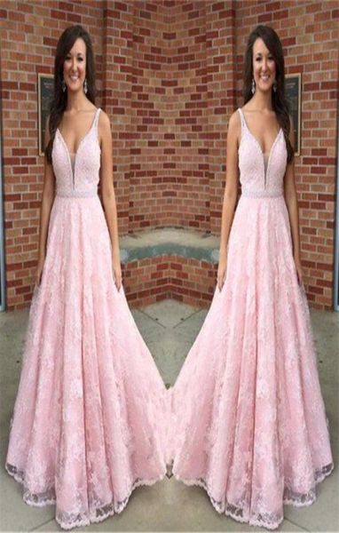 

vneck pink elegant crystal lace sleeveless prom dress spaghetti straps beading belt pink evening dress vestidos de festa curto6441234, Black