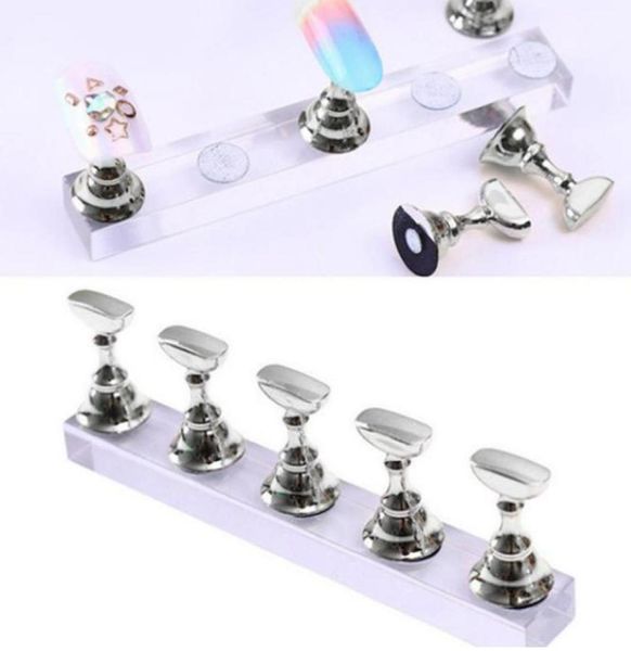 

new magnetic acrylic nail display stand practice hand nail exercises pedestal nail supplies tips display stand 2436463