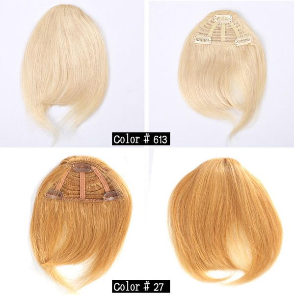 

human hair clip in hair bangs human fringe bold blunt natural hairpiece indian virgin hair extensions 7 colors choose5904758, Black