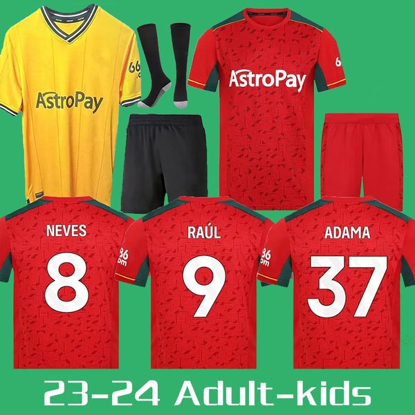 

s-xxl 23 24 sarabia adama wolves soccer jerseys raul matheus neto neves traore 2023 wanderers podence lemina hee chan wolverhampton real foo, Black;yellow