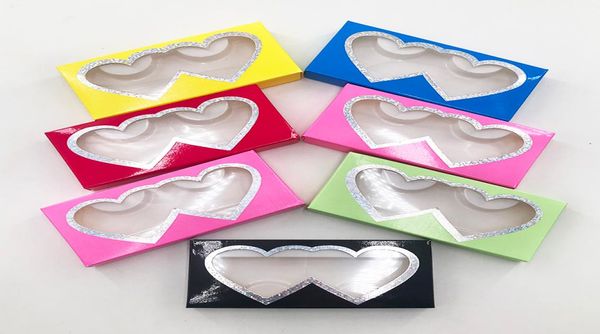 

whole heart shape eyelashes packaging box sof paper box with tray for mink faux mink lashes fdshine5359644