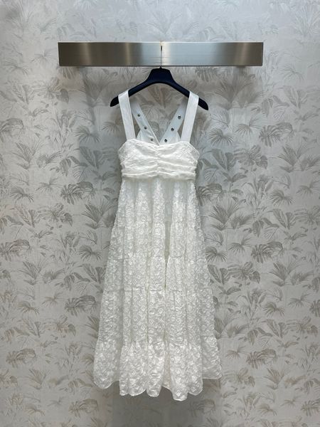 

2023 luxury design dresses new v-neck button up high waist lace long dress women sleeveless elegant lady fashion dresses, Black;gray