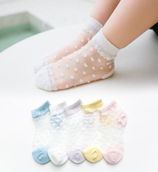 

5 pairslot summer girls socks for children kids mesh style baby girl floral socks with elastic lace dot flowers sock whole y27109471, Pink;yellow
