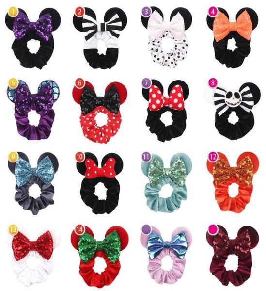 

girls hair accessories tie kids hairbands bands headbands children christmas ring velvet elastic cartoon sequin bows striped e21157413727, Slivery;white