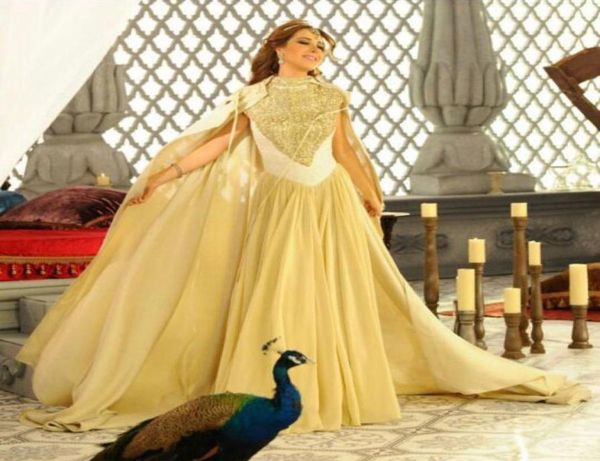 

middle east evening dresses nancy ajram 2016 high neck beaded embroidery on lace with chiffon cape celebrity party dresses9869015, Black;red