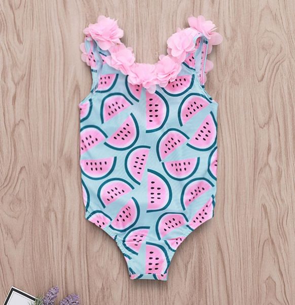 

new summer baby girls swimsuit toddler watermelon floral swimwear holiday beach kids swimming suit9867335, Black