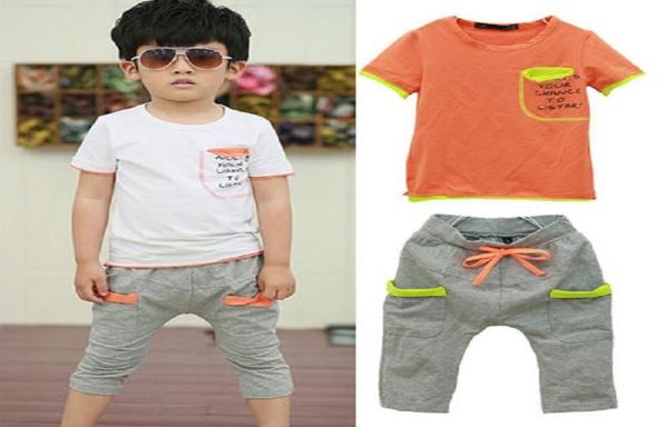 

baby boys clothing infant boutique clothes set kid cool tracksuit 2pcs short sleeve cotton shirt short pants outfit toddlers 6823583, White