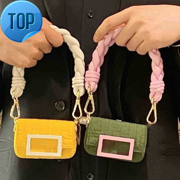 

designer bags net red little book anna's same color contrast woven handle one shoulder portable armpit mobile phone 2023 newtote evenin