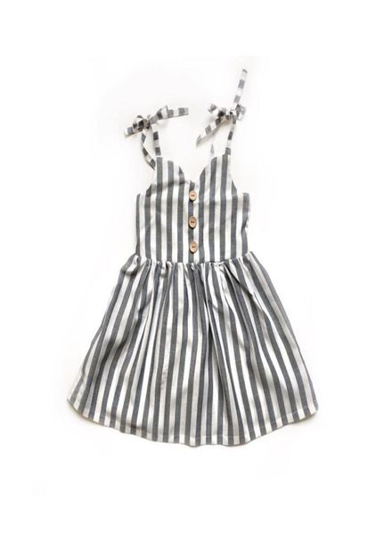 

cute toddler baby girls kids striped sleeveless summer short mini dress skirt2160234, Red;yellow