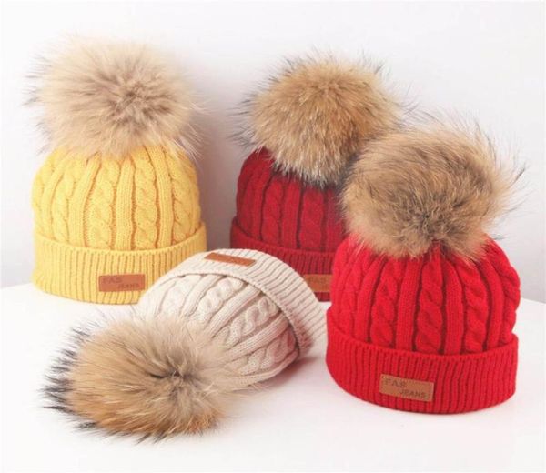 

hair accessories 1pc baby toddler knitted hat winter infant pompom cap boy girls crochet beanie knit kids children cute hairball h4919915, Slivery;white