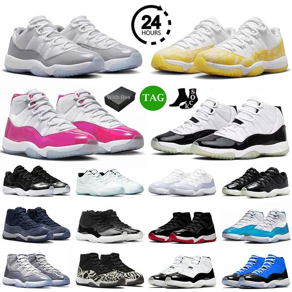 

jumpman 11 11s mens basketball shoes cherry cool gement grey yellow snakeskin gym red space jam unc jubilee bred concord midnight navy men w