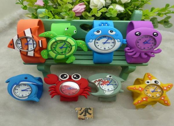 

fashion kids slap watches children 3d marine animals cartoon starfish watch silicone kids watch christmas gift sports wristwatch t7431633, Blue