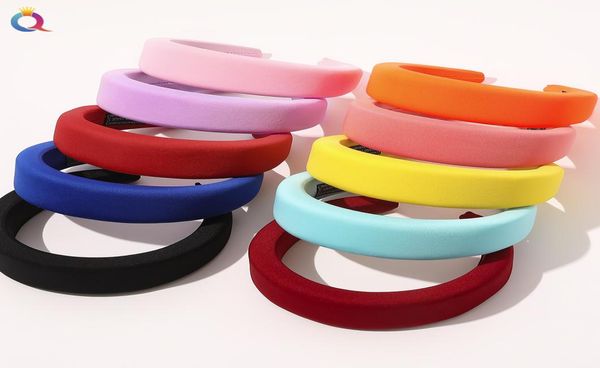 

10 colors highend lady sponge headband widesided fashion handmade woman hair band stick girl hair accessories candy colors1398231, Slivery;white