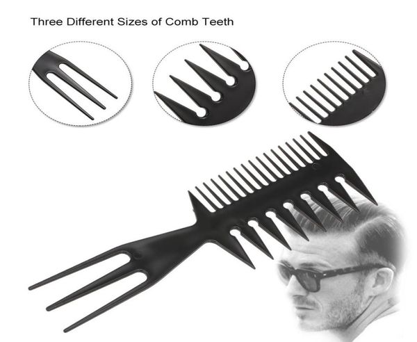 

3in1 plastic combs detangling hair combs wide tooth comb antistatic comb hairdressing styling9735238, Silver