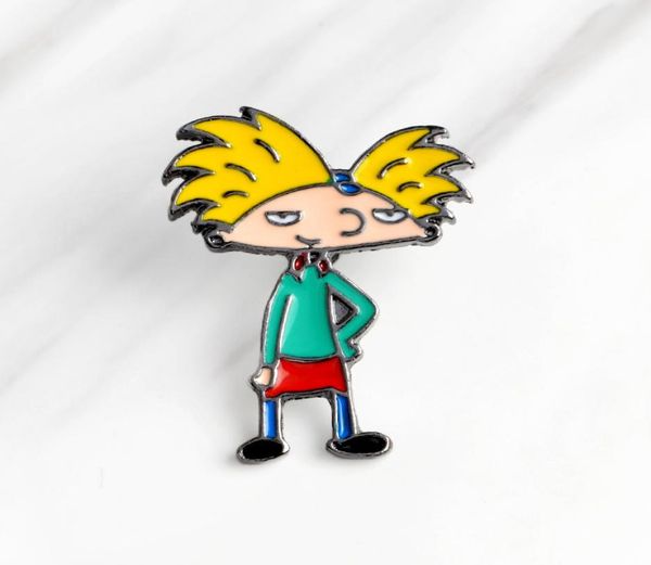 

cartoon arnold pins fun anime boy enamel pin collection fashion tv show brooch for friends backpack lapel pin badge jewelry gift2469960, Blue