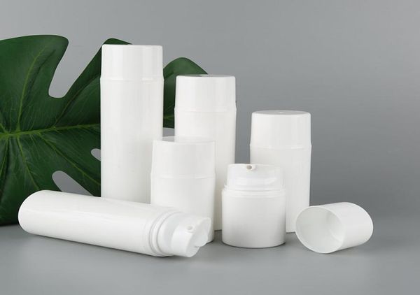 

30ml 50ml 80ml 100ml 120ml 150ml white pp airless bottle vacuum pump bottle used for cosmetic container f25258472302
