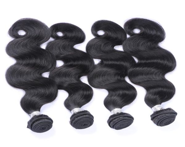 

9a brazillian body wave unprocessed virgin human hair extensions wet and wavy brazilian hair weave 345 bundles1759112, Black
