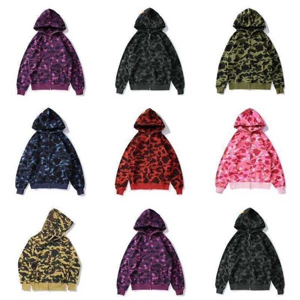 

up full zip hoodie mens designer hoodie men designers hoodies womens jackets hoody sweatshirt camouflage hooded sweater cardigan zipper casu, Black
