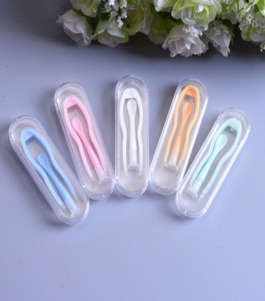 

new multicolor contact lenses tweezers and suction stick for special clamps tool contact lens inserter remover1813481