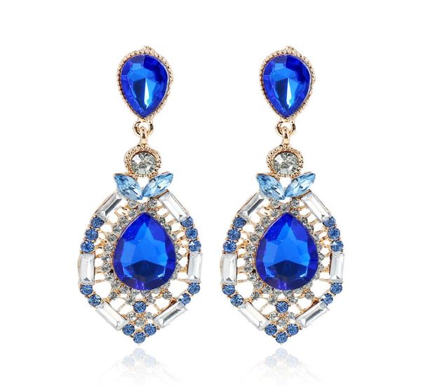 

wedding accessories fashion rhinestone jewelry diamond bridal earrings in stock green blue wedding jewellery sets earring5633695, White