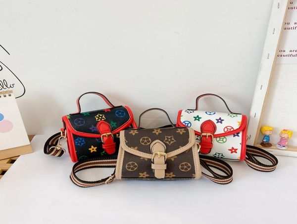 

children designer messenger bag 2020 korean kids flower change purse baby girls flower printed casual fashion single shoulder bag 1051071, Black
