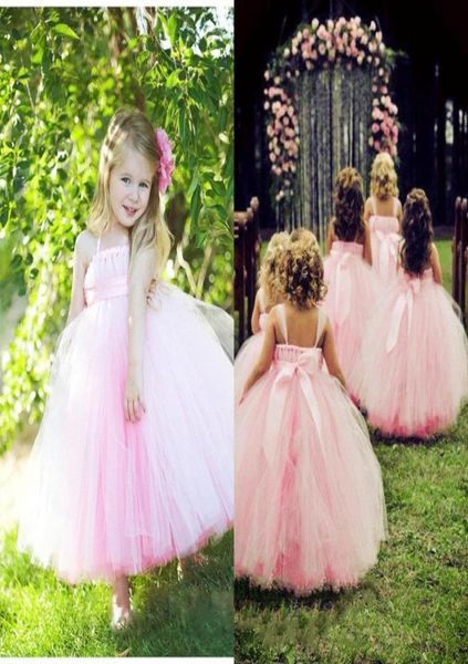 

princess pink lovely flower girls039 dresses 2018 ball gown ankle length halter tutu dress formal party gown girl pageant gowns9284888, White;blue