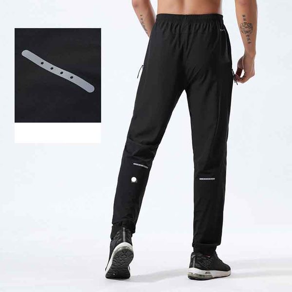 

luu designer luxury summer men pants draw rope elastic waist exercise fitness running outdoor quick drying light pants joggers running, Black