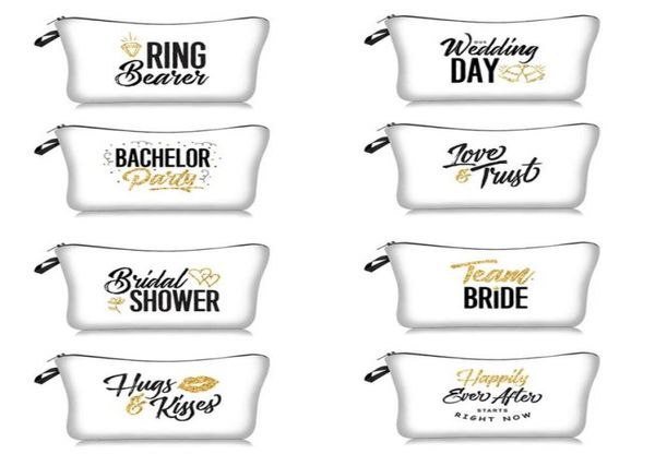 

mpb014 3d print words diy white cosmetic bags fashion travel makeup bag organizer make up case storage pouch beauty kit wash bag3718326