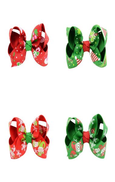 

baby girls hair clips 12 colors bow printed christmas hairs bows girls hair bows baby headbands girls barrettes 076598687, Slivery;white