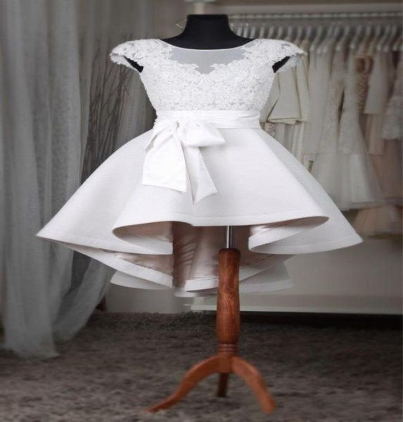 

2019 highlow homecoming dress satin applique sash bow cap sleeve sheer graduation dresses ball gown cocktail dress1968178, Blue;pink