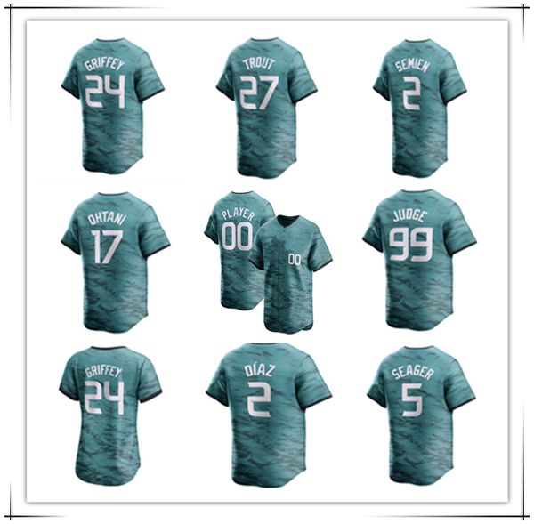 

2023 all-star game baseball jersey bo bichette marcus semien yandy diaz julio rodriguez aaron judge carlos correa shohei ohtani salvador per, Blue;black