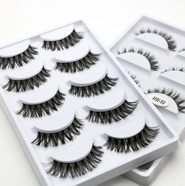 

hw08 hw50 whole lashes 5 pairs synthetic hair premium silk false eyelash6371108