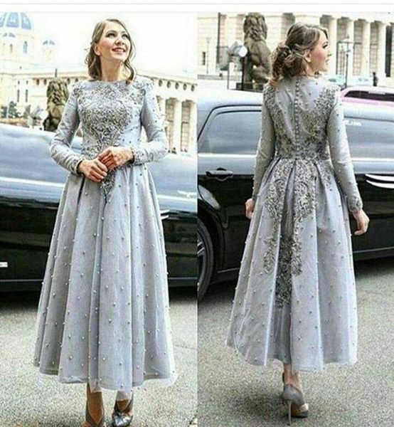 

2019 new arabia long evening dresses lace appliqued long sleeves with exquisite embroidery dubai party dresses middle east style 28019970, Black