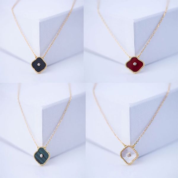 

designer necklace jewelry clover necklace 4 leaf clover pendant gold silver mother of pearl green flower necklace link chain for men gift lu