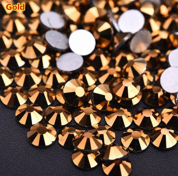 

1500pcs mixed sizes gold nail rhinestone crystals strass stones glass rhinestones for nails art 3d decoration accessories fppz6823099, Silver;gold
