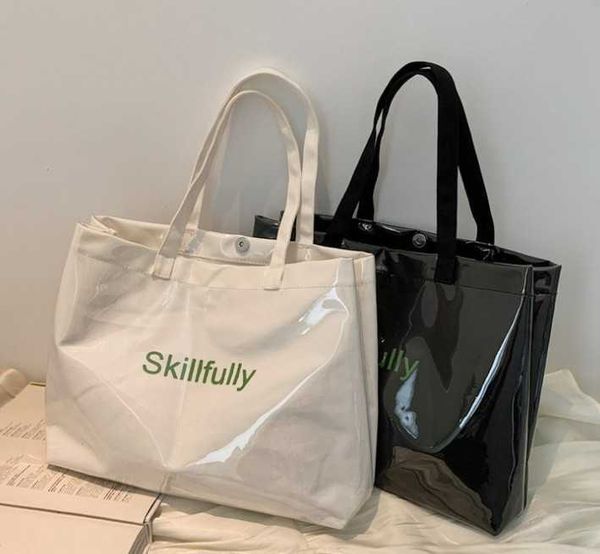 

bag women's large capacity summer version new fashion one shoulder underarm bag fashion simple transparent portable tote bag